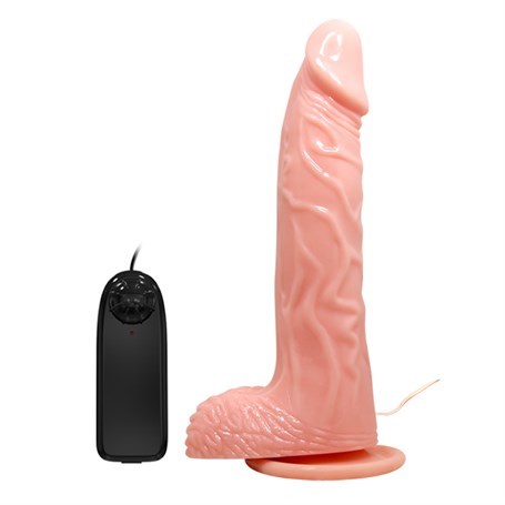 20,5 cm Belden Bağlamalı Oynar Başlı Titreşimli Realistik Vibratör Penis - Rota Dong - 8080B