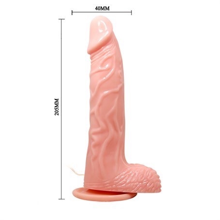 20,5 cm Oynar Başlı Titreşimli Realistik Vibratör Penis - Rota Dong - 8080