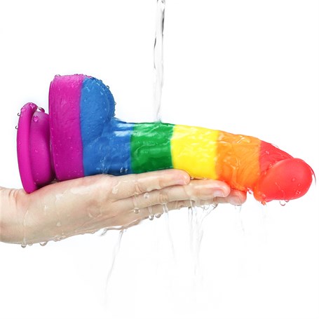 20,5 cm Renkli Realistik Vantuzlu Dildo Penis - LV410027