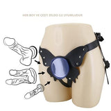 20,6 cm Belden Bağlamalı İçi Dolu Strapon Melez Penis - Wells - BDM1473