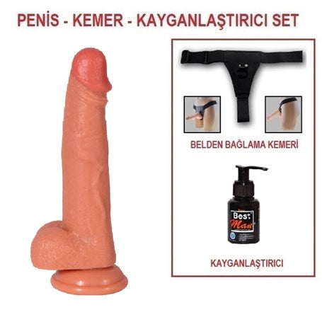 21 cm Belden Bağlamalı Realistik Dildo Penis - Archie - BDM1043B