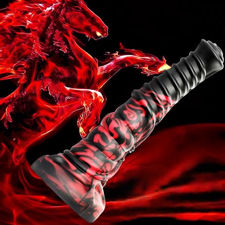 21 cm Et Dokulu Fantezi Renklerde Gerçekçi Çift Katmanlı Sünnetsiz Silikon Penis - Horse Power 5 - CA-BDM1623