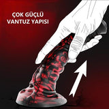 Belden Bağlamalı 21 cm Et Dokulu Fantezi Renklerde Gerçekçi Çift Katmanlı Sünnetsiz Silikon Penis - Horse Power 5 - BDM1623B