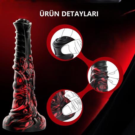 Belden Bağlamalı 21 cm Et Dokulu Fantezi Renklerde Gerçekçi Çift Katmanlı Sünnetsiz Silikon Penis - Horse Power 5 - CA-BDM1623B