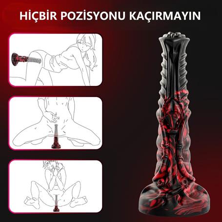 Belden Bağlamalı 21 cm Et Dokulu Fantezi Renklerde Gerçekçi Çift Katmanlı Sünnetsiz Silikon Penis - Horse Power 5 - CA-BDM1623B