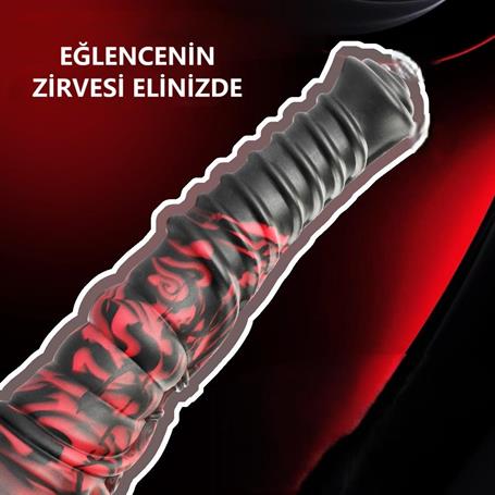 Belden Bağlamalı 21 cm Et Dokulu Fantezi Renklerde Gerçekçi Çift Katmanlı Sünnetsiz Silikon Penis - Horse Power 5 - CA-BDM1623B
