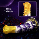 21 cm Et Dokulu Fantezi Renklerde Gerçekçi Çift Katmanlı Sünnetsiz Silikon Penis - Horse Power 4 - BDM1622