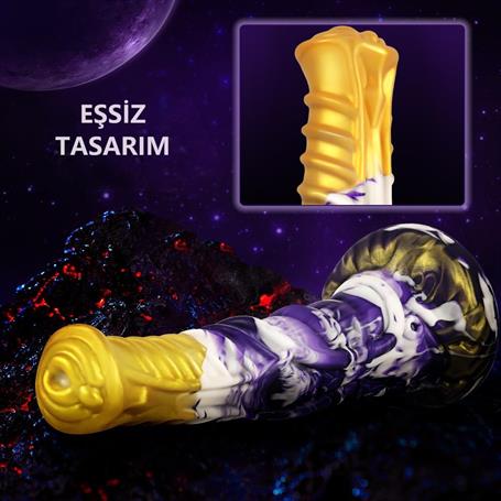 Belden Bağlamalı 21 cm Et Dokulu Fantezi Renklerde Gerçekçi Çift Katmanlı Sünnetsiz Silikon Penis - Horse Power 4 - BDM1622B