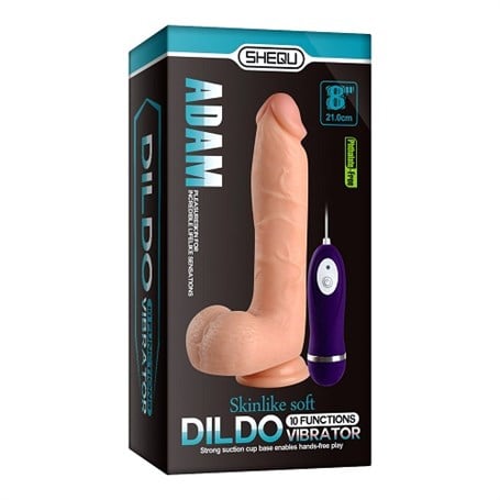 21 cm Gerçekçi Titreşimli Dildo Vibratör Penis - Adam - BDM10018V