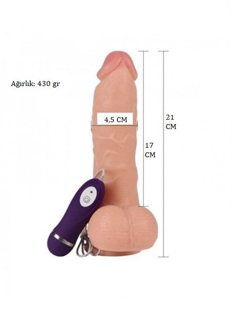 21 cm Belden Bağlamalı Titreşimli Realistik Dildo Penis Set - BDM10018VB