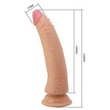 Belden Bağlamalı 21 cm Yeni Nesil Çift Katmanlı Realistik Vantuzlu Testissiz Dildo Penis - Kable - BDM1502B