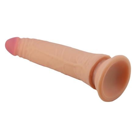 Belden Bağlamalı 21 cm Yeni Nesil Çift Katmanlı Realistik Vantuzlu Testissiz Dildo Penis - Kable - BDM1502B