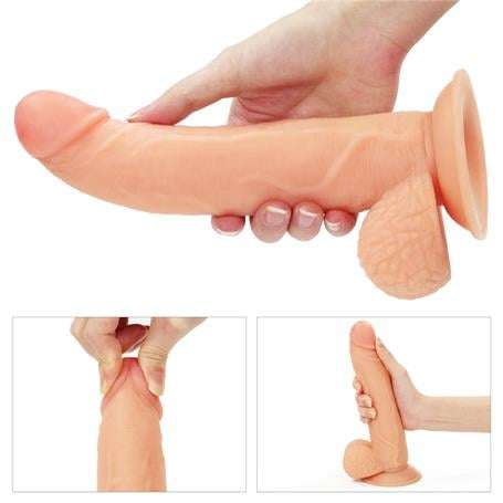 21,5 cm Belden Bağlamalı İçi Dolu Strapon Dildo - LV715008