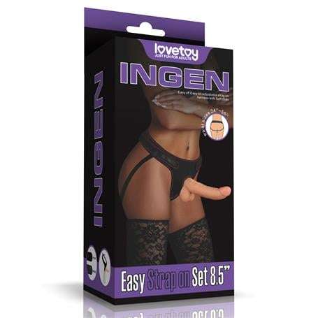 21,5 cm Belden Bağlamalı İçi Dolu Strapon Dildo - LV715008