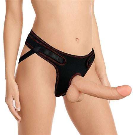 21,5 cm Belden Bağlamalı İçi Dolu Strapon Dildo - LV715008