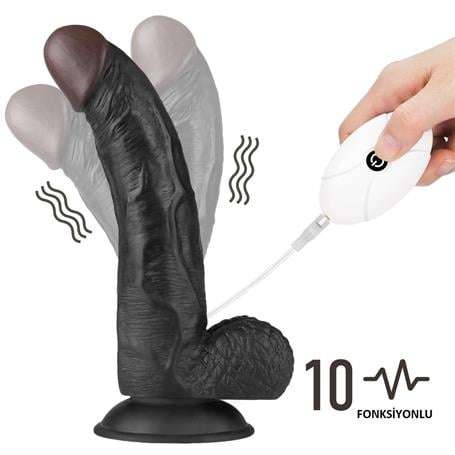 21,5 cm Belden Bağlamalı İçi Dolu Titreşimli Zenci Strapon Dildo - LV715128