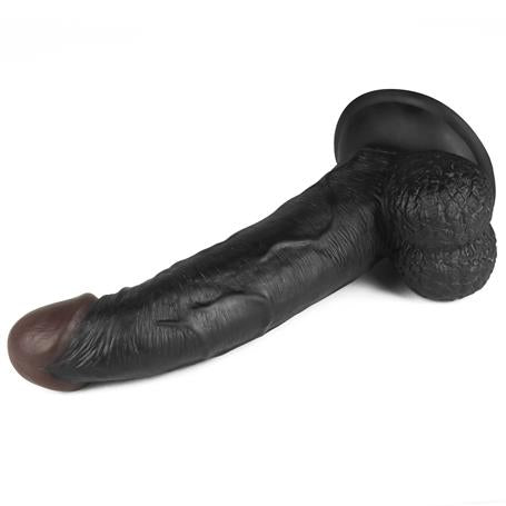 21,5 cm Belden Bağlamalı İçi Dolu Zenci Strapon Dildo - LV715028
