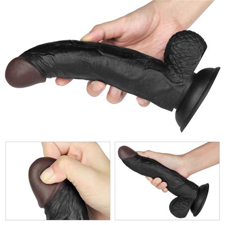 21,5 cm Belden Bağlamalı İçi Dolu Zenci Strapon Dildo - LV715028