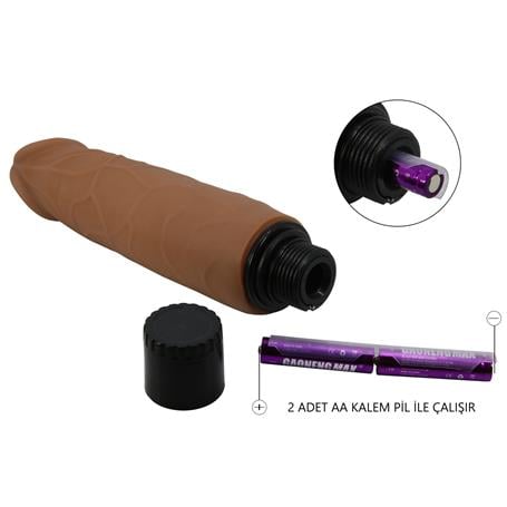 21,5 cm Çift katmanlı Güçlü Titreşimli Realistik Vibratör Gerçekci Penis Dildo - Waldorf - BDM1395