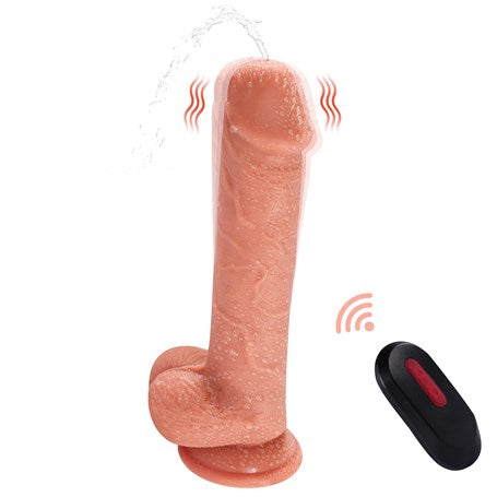 21,5 cm Uzaktan Kumandalı Su Fışkırtmalı Vantuzlu Realistik Dildo Penis - BDM1068