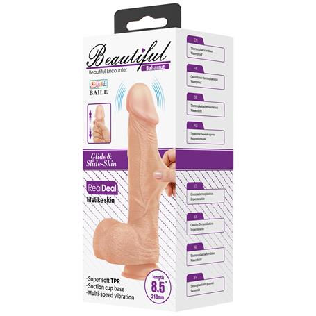 21,8 cm Titreşimli Gerçekçi Kalın Dildo Penis - Bahamut - BDM1255