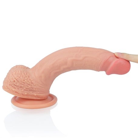 22 cm Gerçekçi Çift Katmanlı Silikon Penis - LV4003F