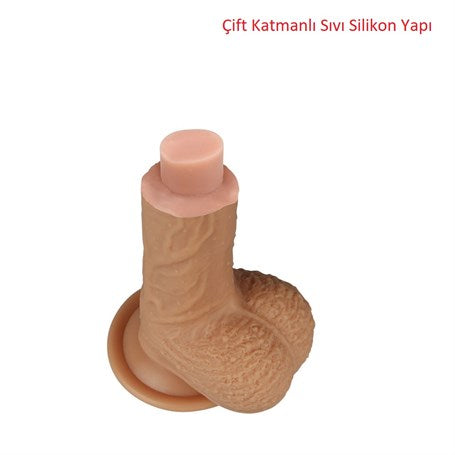 22 cm Gerçekçi Çift Katmanlı Silikon Penis - LV4003F