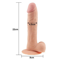 22 cm Gerçekçi Çift Katmanlı Silikon Penis - LV1086