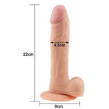 22 cm Belden Bağlamalı Gerçekçi Çift Katmanlı Silikon Penis - LV1086B