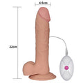 22 cm Belden Bağlamalı Gerçekçi Çift Katmanlı Titreşimli Silikon Penis - LV1096B