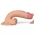 22 cm Belden Bağlamalı Gerçekçi Çift Katmanlı Titreşimli Silikon Penis - LV1096B