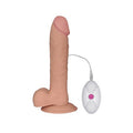 22 cm Belden Bağlamalı Gerçekçi Çift Katmanlı Titreşimli Silikon Penis - LV1096B