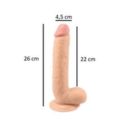 26 cm Belden Bağlamalı Vantuzlu Realistik Penis Anal Vajinal Dildo - PX053B