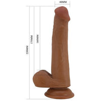 22 cm Yeni Nesil Çift Katmanlı Realistik Vantuzlu Dildo Penis - Tallen - BDM1397
