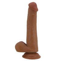Belden Bağlamalı 22 cm Yeni Nesil Çift Katmanlı Realistik Vantuzlu Dildo Penis - Tallen - BDM1397B