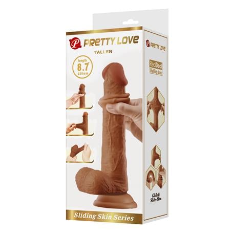 22 cm Yeni Nesil Çift Katmanlı Realistik Vantuzlu Dildo Penis - Tallen - BDM1397