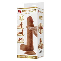 Belden Bağlamalı 22 cm Yeni Nesil Çift Katmanlı Realistik Vantuzlu Dildo Penis - Tallen - BDM1397B