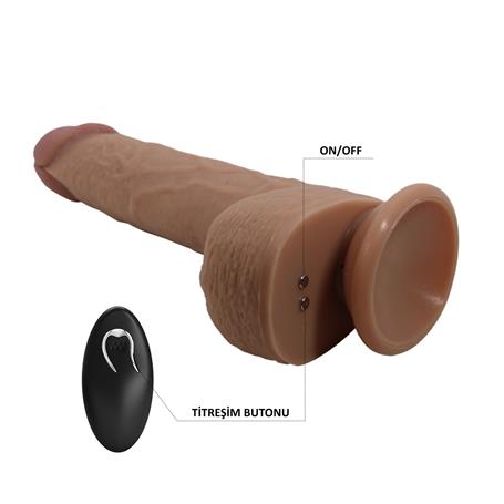 22,5 cm İleri Geri Hareketli Uzaktan Kumandalı Manyetik Şarjlı Gerçekçi Vantuzlu Melez Penis - Tommy - BDM1346