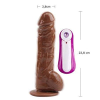 22,8 cm Belden Bau011flamalu0131 Realistik Titreu015fimli Melez Vibrat&ouml;r Dildo Penis - BDM1134B