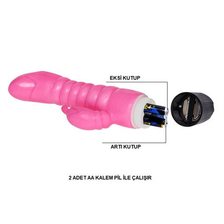 23 cm G-Spot Jel Dokuya Sahip Titreşimli Vibratör - B1054
