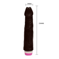 23 cm Titreşimli Realistik Vibratör Zenci Penis Dildo - B1029