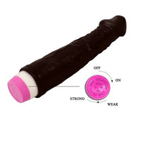 23 cm Titreşimli Realistik Vibratör Zenci Penis Dildo - B1029