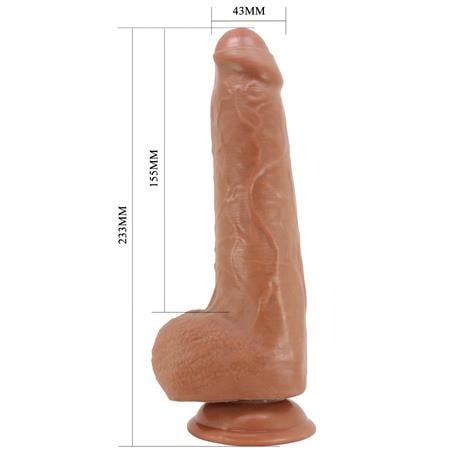 Belden Bağlamalı 23,3 cm Yeni Nesil Çift Katmanlı Realistik Vantuzlu Dildo Penis - Draco - BDM1396B