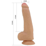 Belden Bağlamalı 23,3 cm Yeni Nesil Çift Katmanlı Realistik Vantuzlu Dildo Penis - Draco - BDM1507B