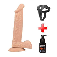 %10 İndirim – 24 cm Belden Bağlamalı Vantuzlu Realistik Penis Anal Vajinal Dildo - CA-PX057B