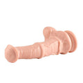 Belden Bağlamalı 24 cm Et Dokulu Gerçekçi Çift Katmanlı Sünnetsiz Silikon Penis - BDM1521B