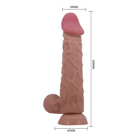 24 cm Kıkırdak Yapılı Çift Katmanlı Gerçekçi Melez Dildo Penis - BDM1326