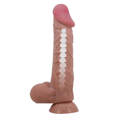 Belden Bağlamalı 24 cm Kıkırdak Yapılı Çift Katmanlı Gerçekçi Melez Dildo Penis - BDM1326B
