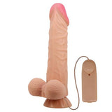 %10 İndirim – 24 cm Kıkırdaklı Çift Katmanlı Gerçekçi Titreşimli Dildo Vibratör Penis - CA-BDM1317