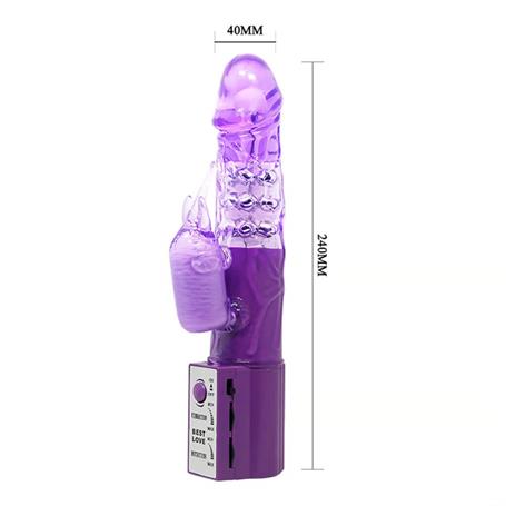 24 cm Oynar Başlı Klitoris Uyarıcılı Teknolojik Vibratör Penis - BDM4103